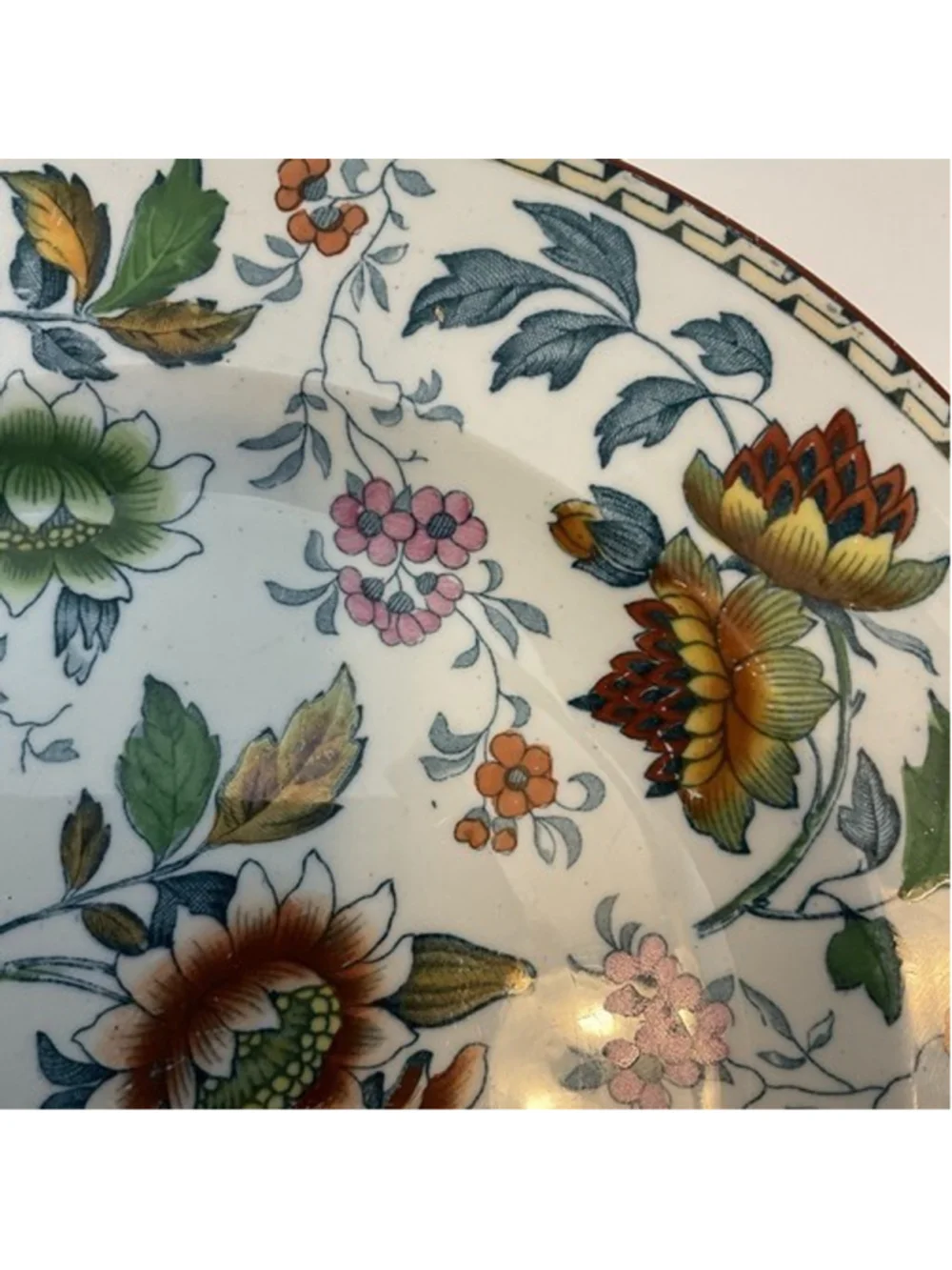 Vintage Wedgwood Tonquin Round Polychrome Floral Rare Early Antique Plate 10" - Picture 7 of 13